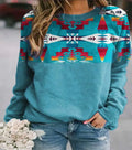 Retro Western Ethnic Geometric Print Women's Sweatshirt